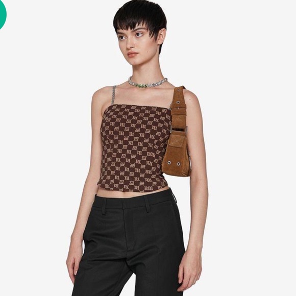 Monogram Spaghetti Top Brown - Picture 2 of 7